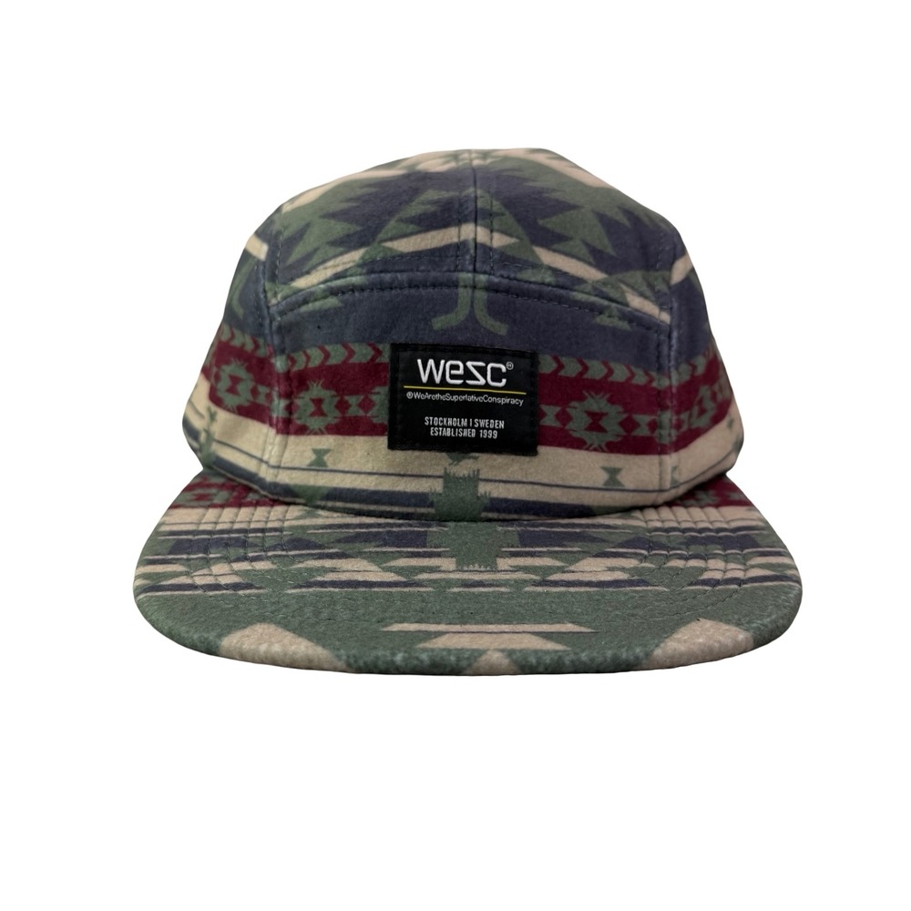 WESC We Are the Superlative Conspiracy 5 panel camper polyester Southwestern hat